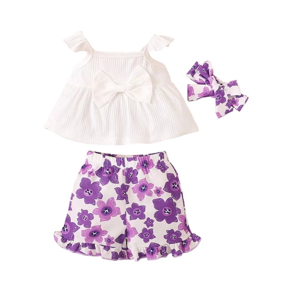 Cute Flower Short Sleeve T-Shirt and Pants 2Pcs Summer Outfits Set for Toddler Girls, Gift Idea Summer 2Pcs Gift Outfits Set Girls Summer Set 3-24 Months,18-24 Months