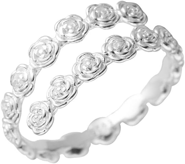 Cute Flower Stacking Statement Ring for Women 925 Sterling Silver ...
