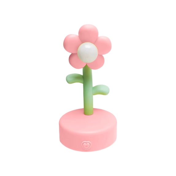 Cute Flower Table Lamp,Portable Desk Lamp Bedside Night Light with Warm Soft Glow,for Bedroom Ambient Decoration and Holiday Gift Giving,Pink