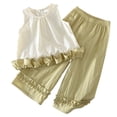 thumbnail image 1 of Cute Flower Toddler Girls Summer Outfits Set – Short Sleeve T-Shirt + Pants (1-8Y Gift Idea) Summer 2Pcs Gift Outfits Set Girls Summer Set 2-7 Years,4-5 Years, 1 of 9