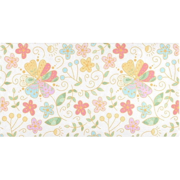 Cute Flowers 39" x20" Soft and Absorbent Bathroom Rugs,Quick Dry Machine Washable Bath Mat for Bathroom Kitchen Bathtub Home Decor