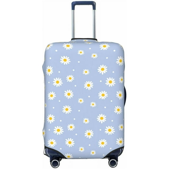 Cute Flowers And Dots Luggage Cover Elastic Travel Suitcase Protector Cover Washable Baggage Cover L (for 25-28 inch Luggage)