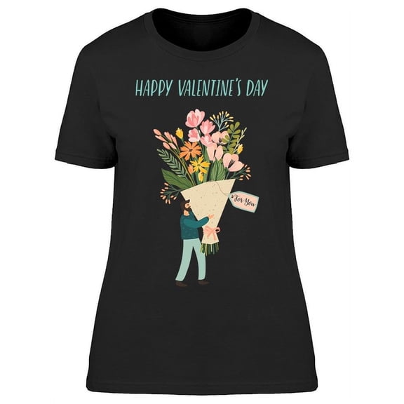 Cute Flowers For Valentines Day T-Shirt Women -Image by Shutterstock, Female XX-Large