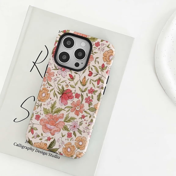 Cute Flowers Glossy Tough Phone Case, Elegant Floral Design compatible with iPhone XR