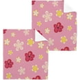 thumbnail image 1 of Cute Flowers Pink Washcloth 12x12in Set, 4 Pack Absorbent Cotton Towel Square Kitchen Dishes Towels, Soft Cleaning Face Hand Towel Fast Drying, 1 of 7