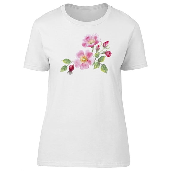 Cute Flowers, Pink Watercolor Tee Women's -Image by Shutterstock