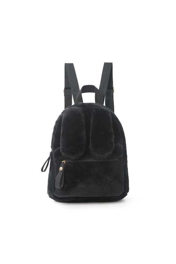 Cute Fluffy Backpack Mini Rabbit Ears Daypack Purse Small Travel for Women Ladies