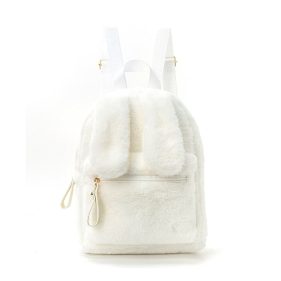 Cute Fluffy Backpack Mini Rabbit Ears Daypack Purse Small Travel for Women Ladies
