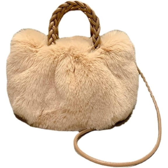 Cute Fluffy Bags Fuzzy Dumpling BagS Cute Mini Handbags, and Faux Fur Bag Crossbody Soft Shoulder Bag Collection