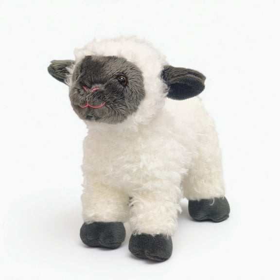 Cute Fluffy Black Faced Sheep Stuffed Animal Super Soft Lamb Plush Toy Doll Easter Decor Birthday Gift
