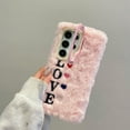 thumbnail image 1 of Cute Fluffy Case with Love Pattern for Samsung Galaxy S24 Plus, Camera Stand Design Furry Funny Faux Winter Fur Case Soft Silicone Shockproof Kawaii Heart Pattern Cover for Women Girls - Pink, 1 of 10