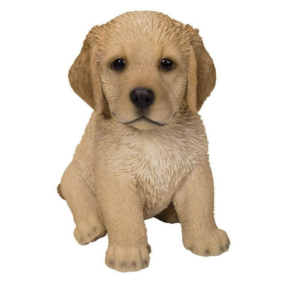 Cute Fluffy Golden Retriever Puppy Statue Life Like Pup Glass Eyes