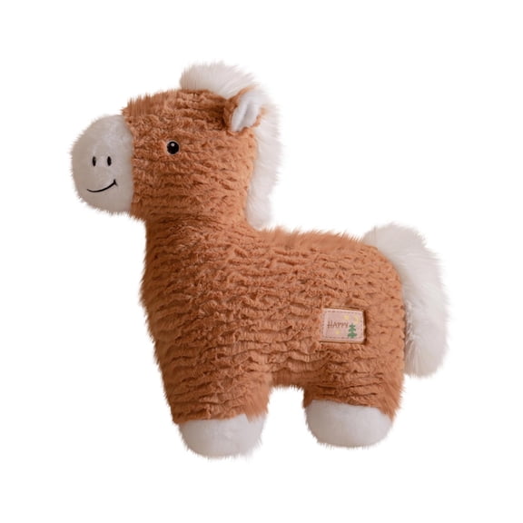 Cute Fluffy Horse Plush Toy Set,Brown Soft Stuffed Animal with Textured Fabric, Huggable Companion & Gift for Horse Enthusiasts