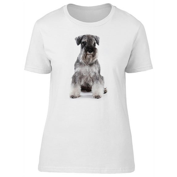 Cute Fluffy Schnauzer Dog T-Shirt Women -Image by Shutterstock, Female Medium