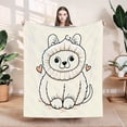 thumbnail image 1 of Cute Fluffy White Animal with Lion Design - Durable Soft & Warm Flannel Blanket for Sofa Travel Bed Chair - Cozy & Adorable, 1 of 7