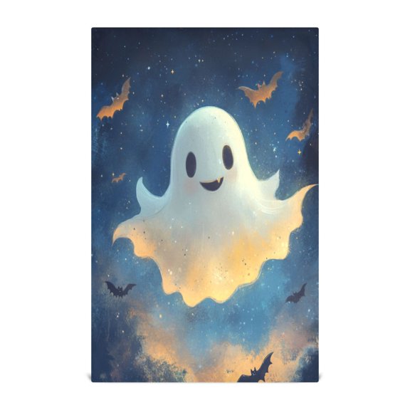 Cute Flying Ghosts Kitchen Towels Set of 4 Tea Towels for Kitchen Decorative Waffle Dishcloths 28x18in