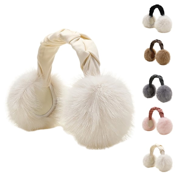 Cute Foldable Winter Ear Muffs Plush Frostproof Ear Warmers for Cold Weather