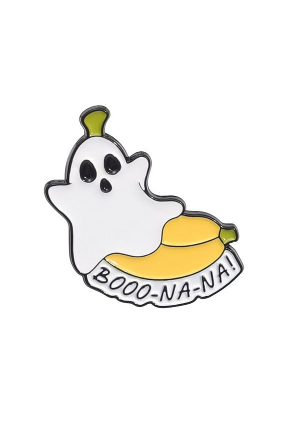 Cute Food Ghost Brooch Enamel White Halloween Horror Burger Badge Metal Lot U2 P0B5