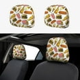Cute Food Ice Cream Burger 2 Pack Headrest Covers for Cars, Car