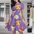 thumbnail image 1 of Cute Food Pattern Print Women's Classic Swing Skater Dress Casual Work Party Cocktail Dresses, 1 of 6