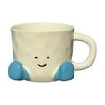 thumbnail image 1 of Cute Foot-Shaped Ceramic Cup - Unique 3D Foot Design Mug for Coffee Tea Hot Drinks, Durable Ceramic Material, Adorable Decorative Cup Ideal for Gift & Personal Use, 3.8*2.9in, Blue, 1 of 6