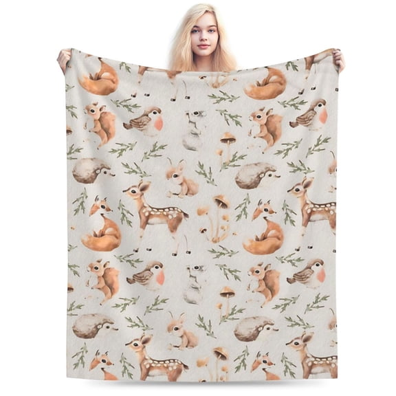 Cute Forest Animals Bed Blanket Ultra Soft for Both Men and Women 50x40