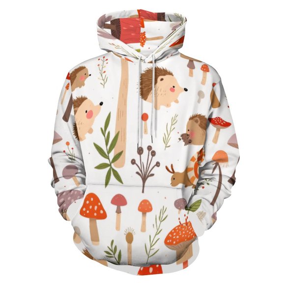 Cute Forest Creatures Pattern 3D Print Hoodie Men Women Autumn Thin Pullover Sweatshirt Vintage Streetwear Tops