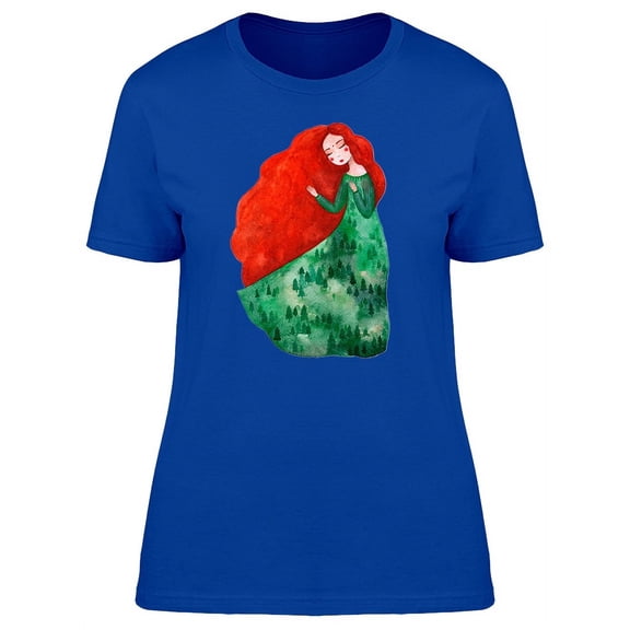 Cute Forest Girl With Red Hair T-Shirt Women -Image by Shutterstock, Female Small