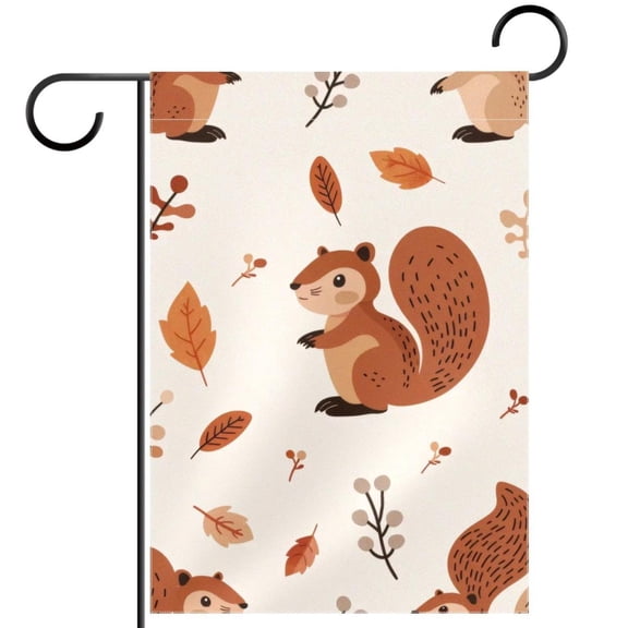 Cute Forest Squirrels Cartoon Funny Characters Double Sided Garden Flag Decorative Weather Resistant Yard Flag, Large DIY Vertical Flag for Farmhouse Patio Lawn, 28x40 Inch