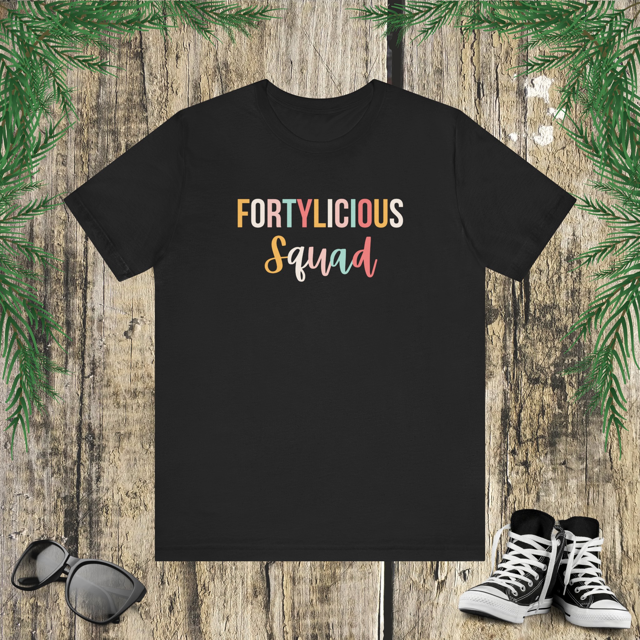 Cute Fortylicious squad 40th birthday party funny Fortieth Unisex T ...