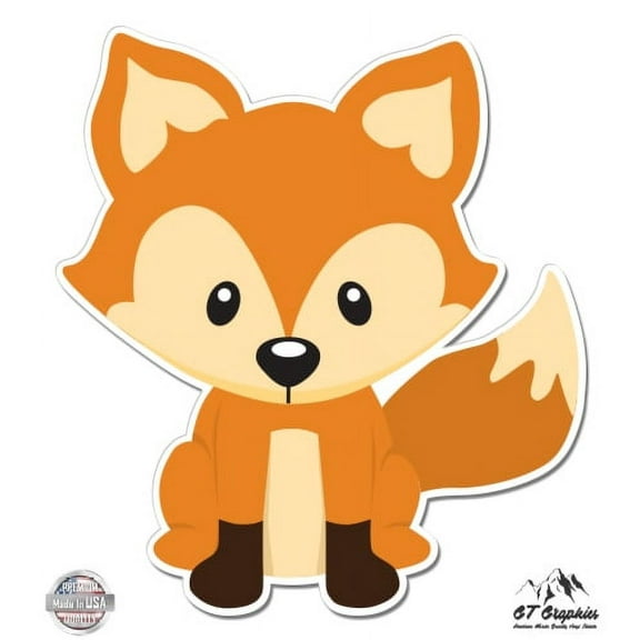 Cute Fox - 3" Vinyl Sticker - For Car Laptop I-Pad Phone Helmet Hard Hat - Waterproof Decal