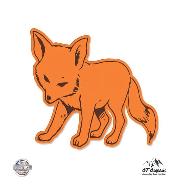 Cute Fox - 3" Vinyl Sticker - For Car Laptop I-Pad Phone Helmet Hard Hat - Waterproof Decal