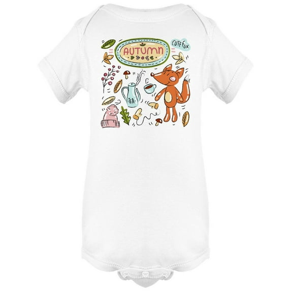 Cute Fox Autumn Bodysuit Infant -Image by Shutterstock, 6 Months