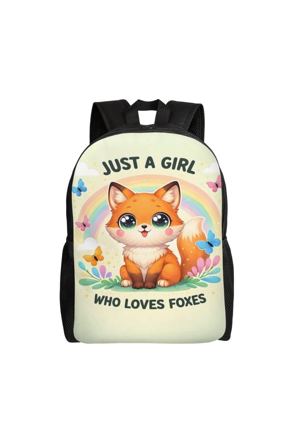 Cute Fox Backpack Large Capacity Laptop Bag for Men and Women