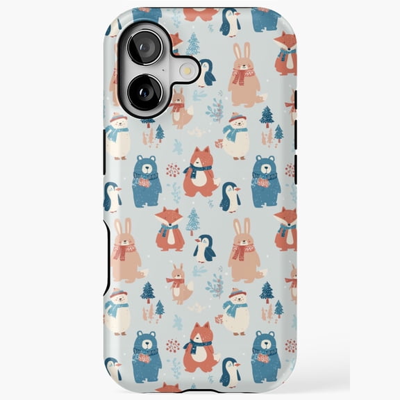 Cute Fox Bear Rabbit Penguin Phone Case 17 16 15 14 13 12 11 Pro Max