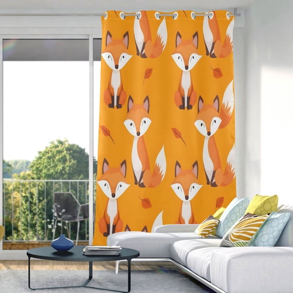 Cute Fox Blackout Curtains 84"x42" Thermal Insulated Curtain 1 Panel