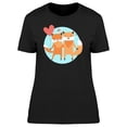 thumbnail image 1 of Cute Fox Couple Heart Balloon T-Shirt Women -Image by Shutterstock, Female XX-Large, 1 of 2