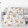 thumbnail image 1 of Cute Fox Cozy Super Soft Girl Blanket All Seasons Warm Flannel Blankets for Sofa Bed Couch Living Room Office 50 X 40 inch, 1 of 1