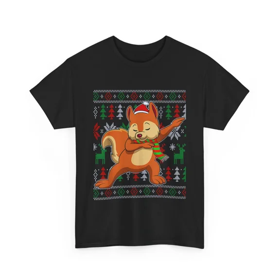 Cute Fox Dab Ugly Christmas Sweater TShirt Xmas Holiday Tee Funny Animal Shirt