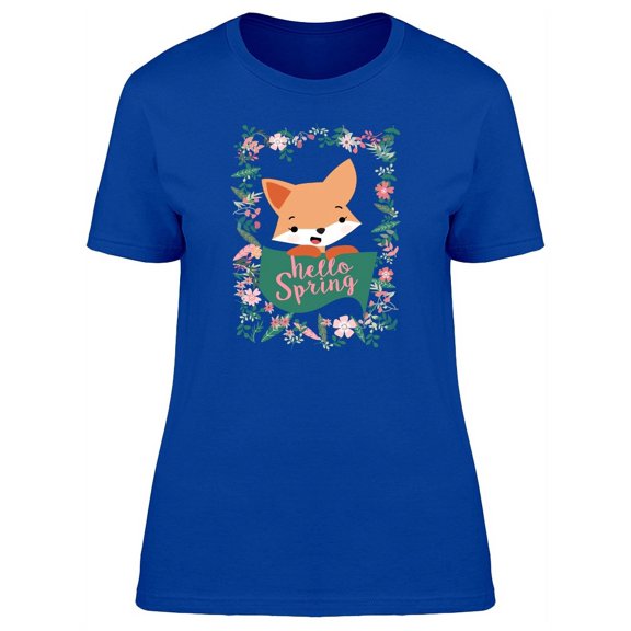 Cute Fox Doodle Spring T-Shirt Women -Image by Shutterstock, Female Small