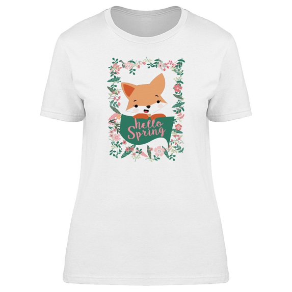 Cute Fox Doodle Spring Tee Women's -Image by Shutterstock