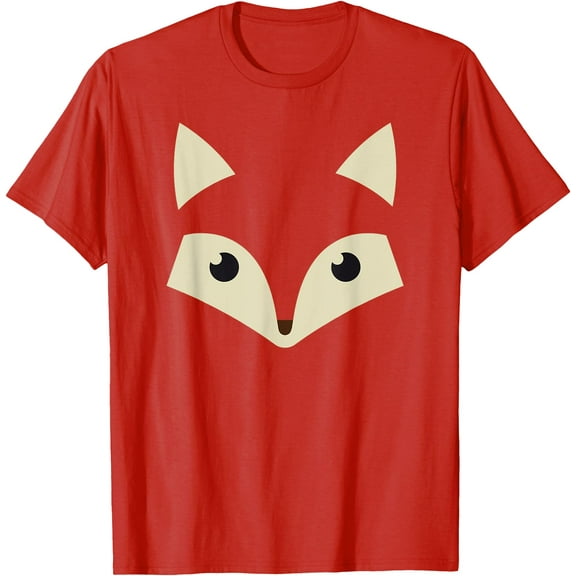 Cute Fox Face Minimalist Imagine Unisex T-Shirt for Men Women Kids,Red Color,Size M