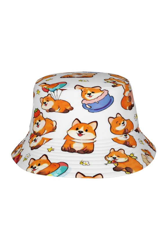 Cute Fox Fisherman's Hat Lightweight and Breathable Sun Hat Suitable for Both Men and Women