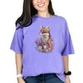 thumbnail image 1 of Cute Fox Floral Art T-Shirt, Fox in Flowers Graphic Tee, Woodland Animal Shirt Gift, Botanical Nature Print Top, Unique Wildlife Apparel, Violet Comfort Colors T-Shirt, 3XL, 1 of 1
