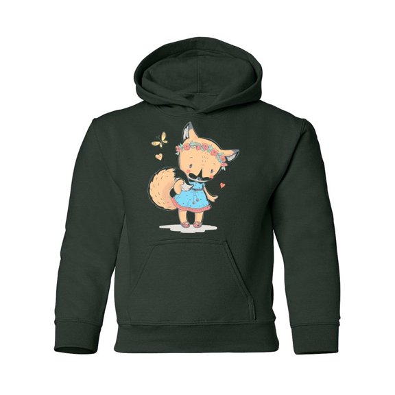 Cute Fox. Hoodie Juniors -Image by Shutterstock, Large