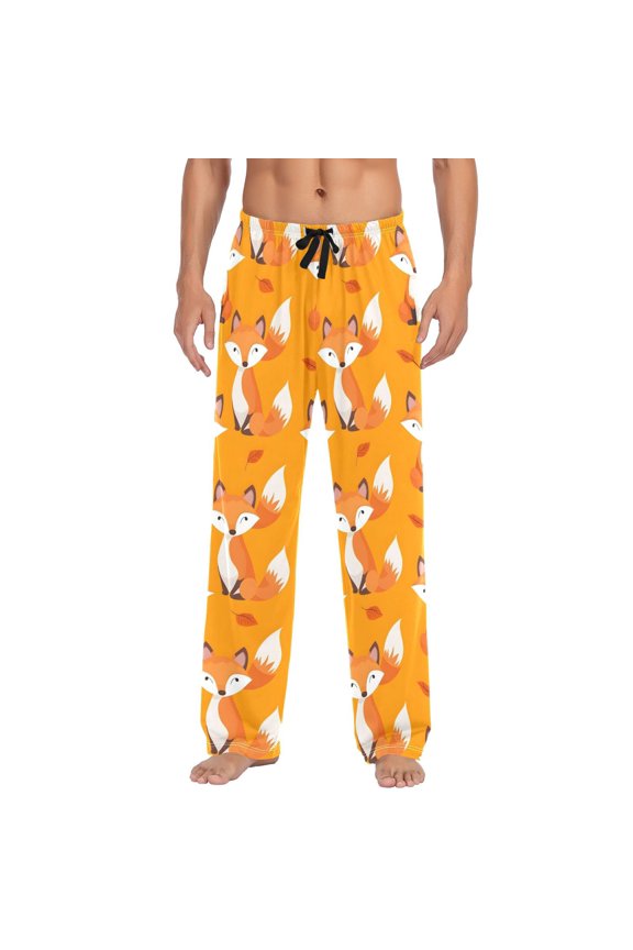 Cute Fox Men's Pajama Pants Cotton Long Sleepwear Lounge Pants 2XL