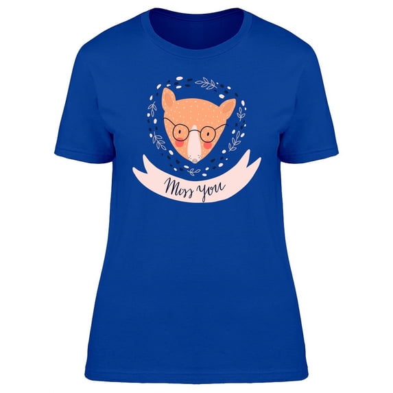 Cute Fox Miss You Ribbon Tee Women's - Women T-Shirt, 2XL