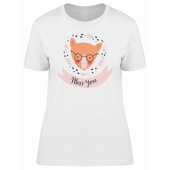 Cute Fox Miss You Ribbon Tee Women's -Image by Shutterstock