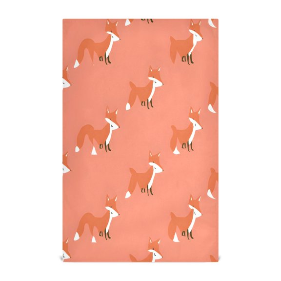 Cute Fox Pattern Kitchen Towels Dishcloth Decorative Waffle Towels Multi Use Tea Towel Dish Cloths 28x18in