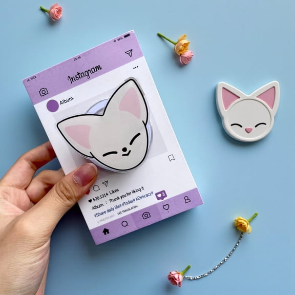 Cute Fox Phone Grip: Kawaii Phone Stand, Sanrio , Magnetic Phone Holder, MagSafe Phone Grip, Gift for Her, Bestie, Phone Accessory